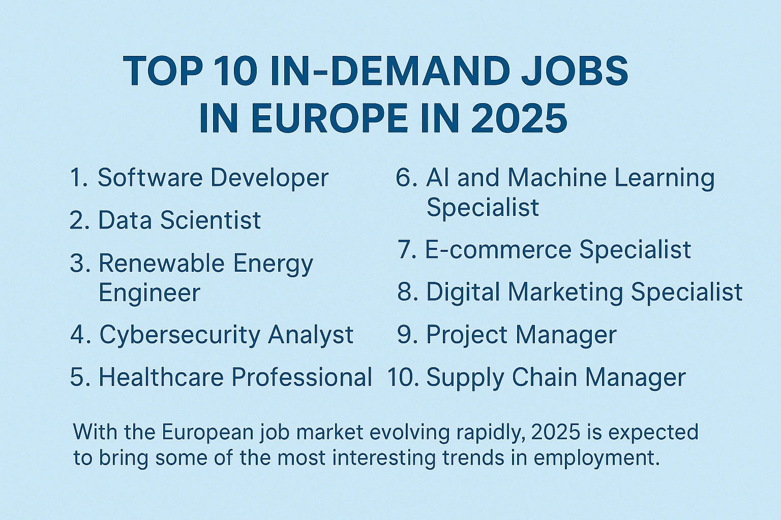 Top 10 in-demand jobs in Europe in 2025 Blog Image